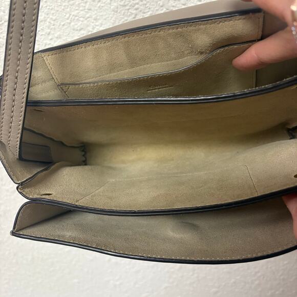 Chloe Faye Small Crossbody Leather Suede Taupe Grey - Picture 9 of 13